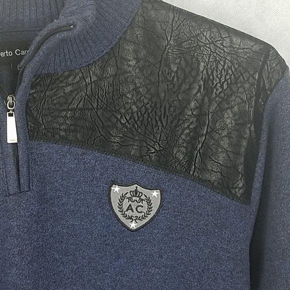 ALBERTO CARDINALI Men’s Pullovers sweater quarter zipper Sz L - Picture 7 of 13